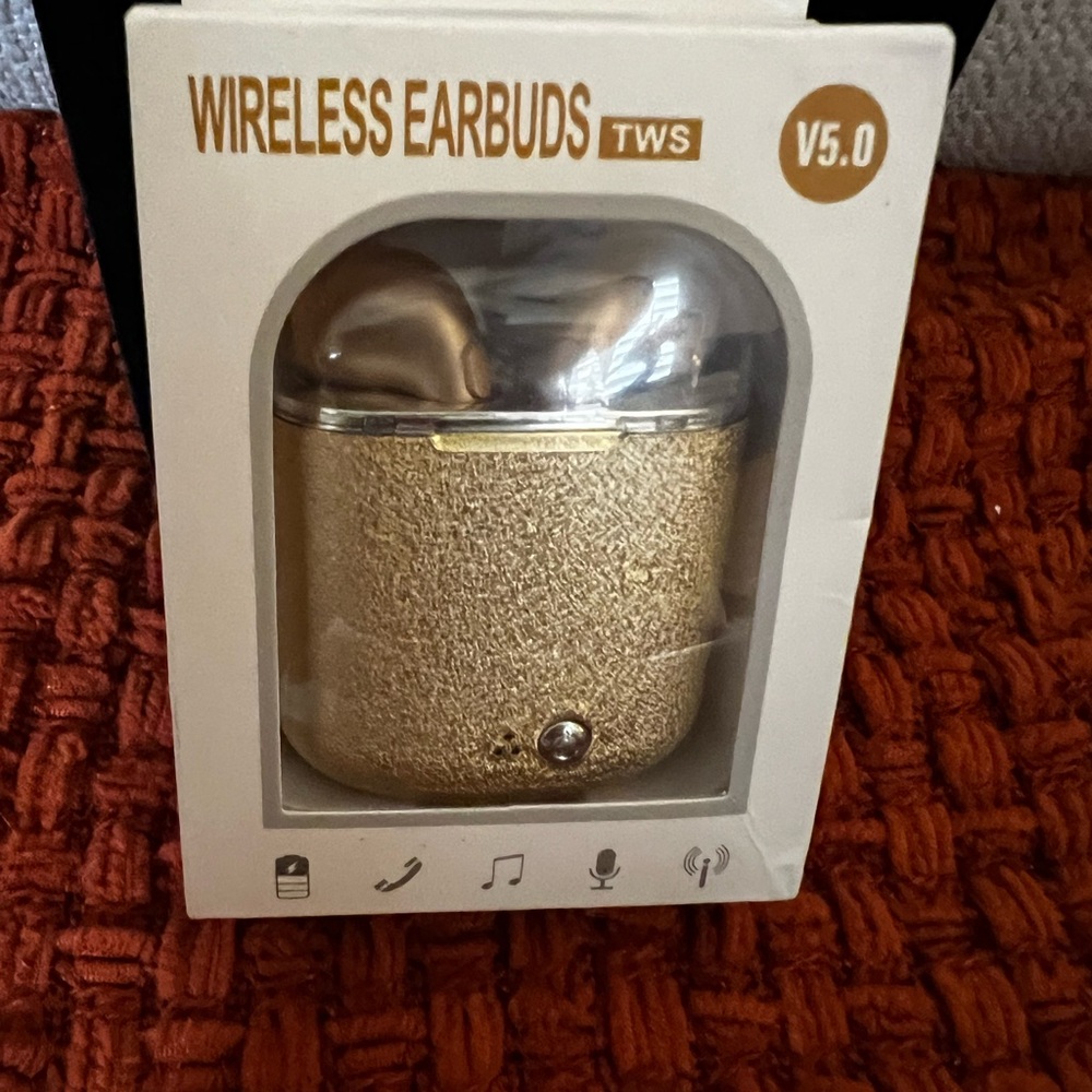 Gold Wireless Earbuds TWS V5.0